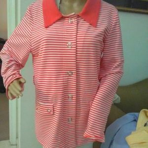 BNWT STRIPED TOP W/ POCKETS MINT CONDITION SZ.PXL (NOT PETITE?) BY BG
